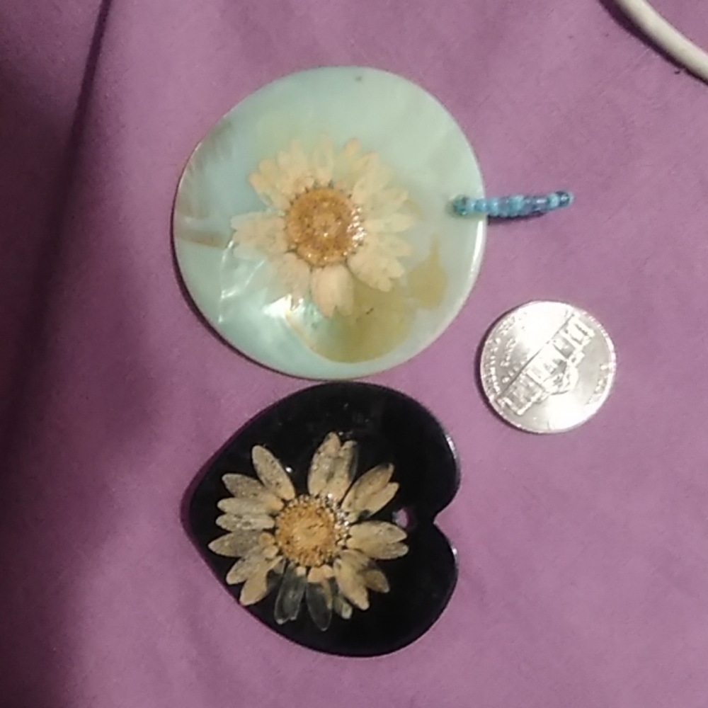 Large Hand Painted Shell Pendants - image 1